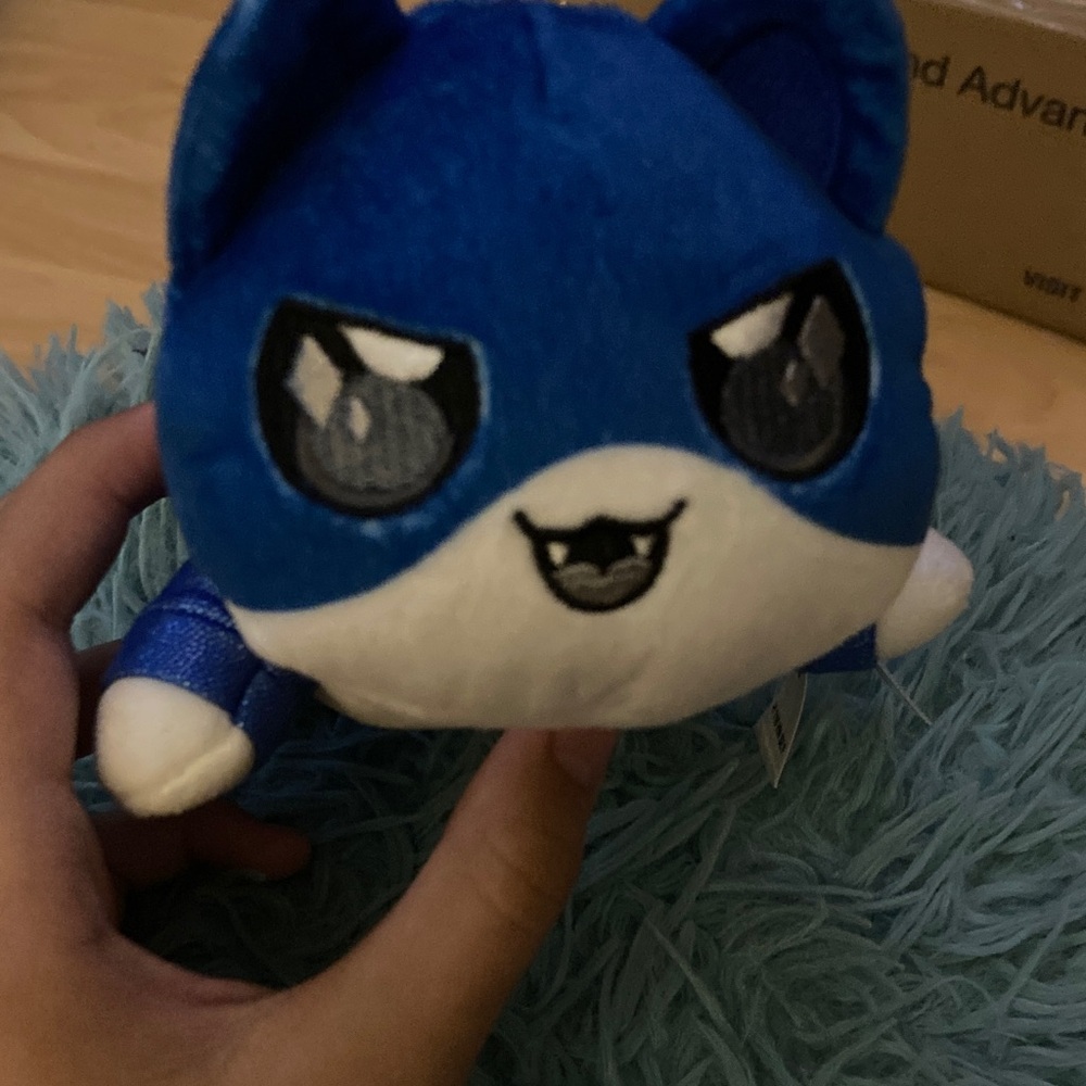 Blue and White Stuffed Animal Toy